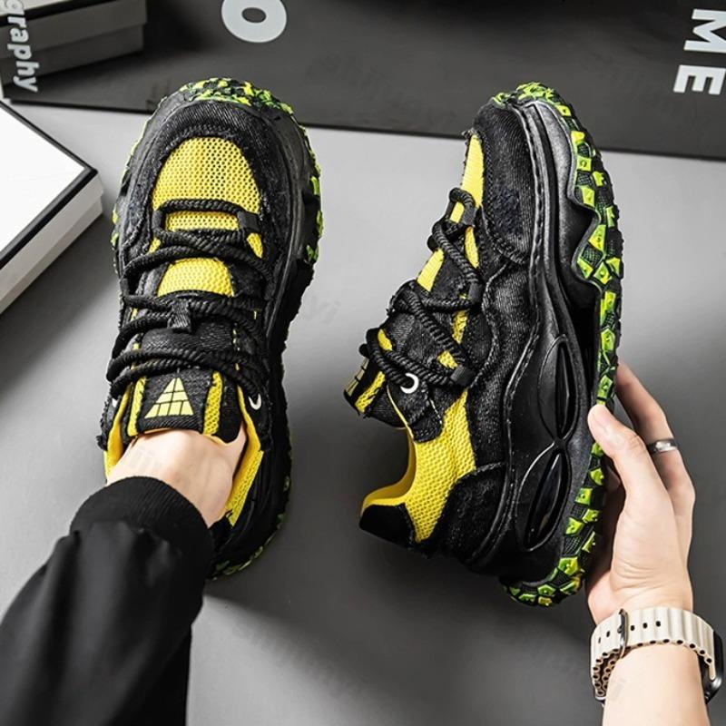 Fashion Niche Fashion Design Casual Non Slip Shoes for Men 2025 Autumn New Mesh Breathable Versatile Low Top Comfortable Chunky sneakers