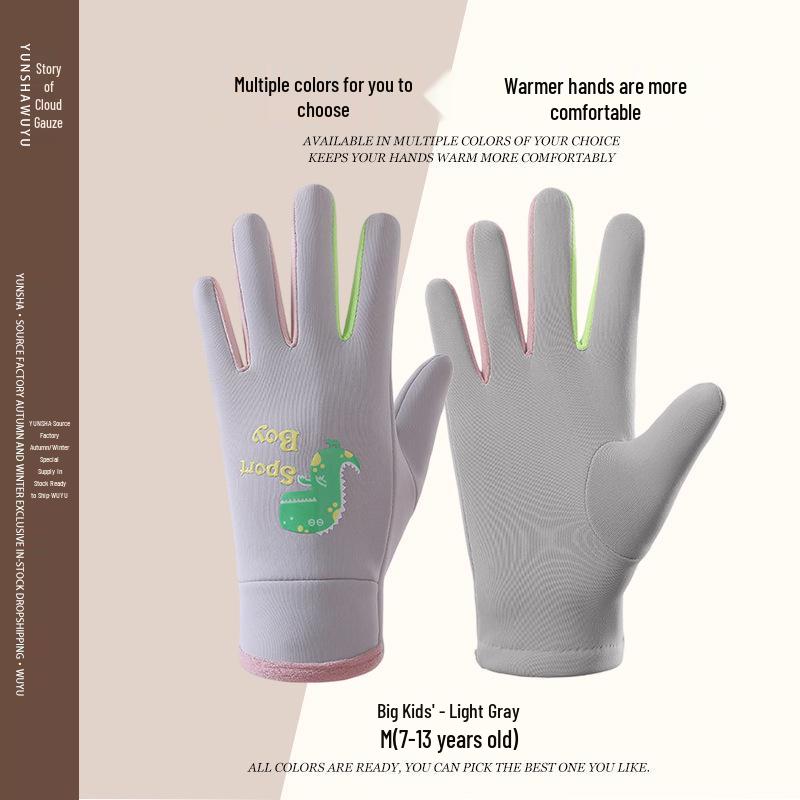 Children s Winter Cartoon Gloves: Warm, Windproof, Splash-proof for Outdoor Sports & Snow Play