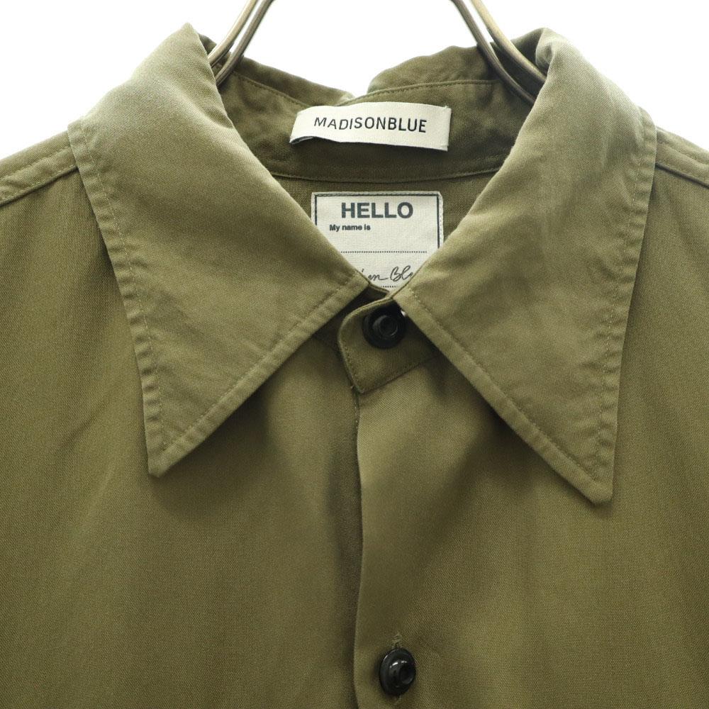 MADISON BLUE Long sleeve shirt M green Button flap pocket Women Used