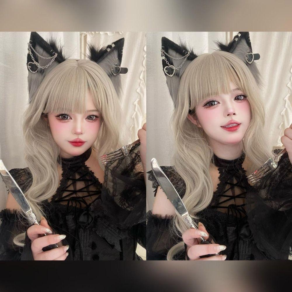 Hairpin Plush Headband Belt Halloween Cosplay Costume Fashion Cat Ear Lolita Hair Band  Girls