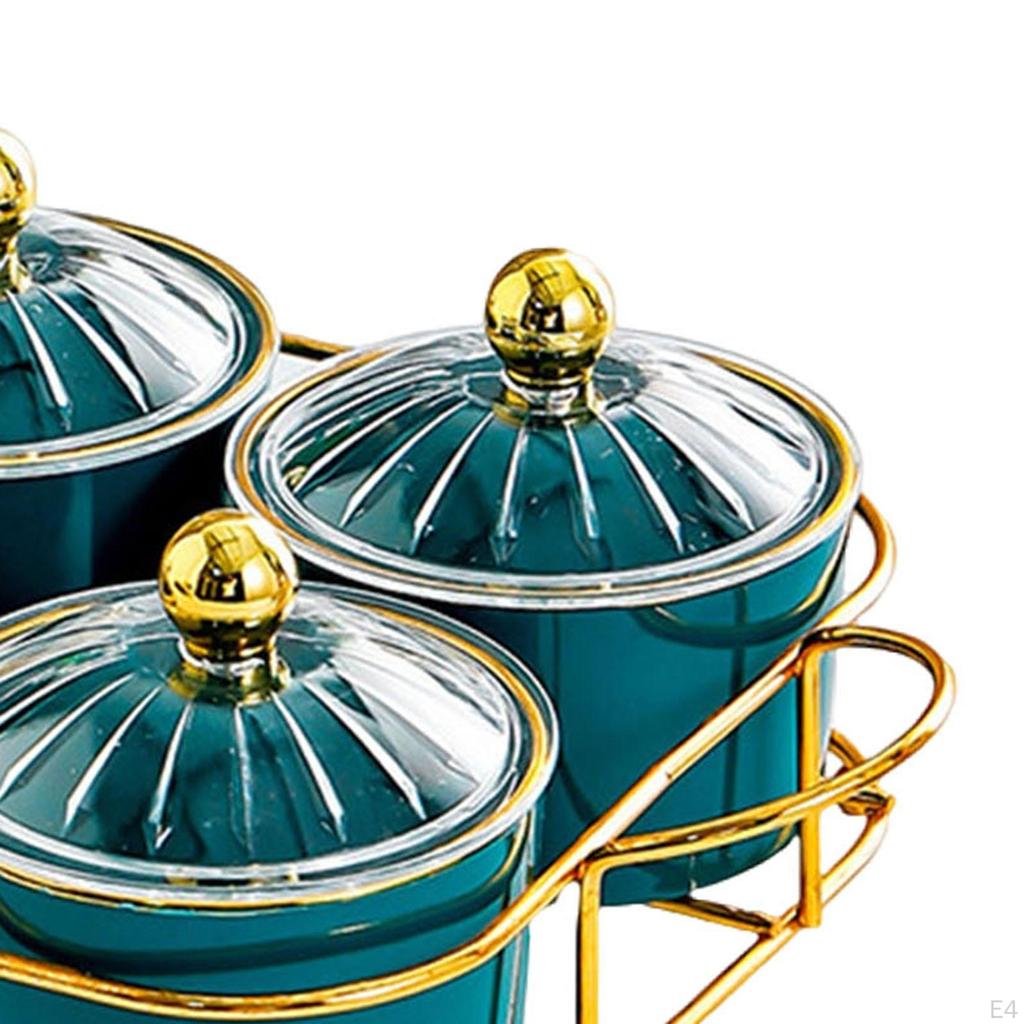 4 Compartment Dried Fruit Serving Set with Lids for Snacks and Candy