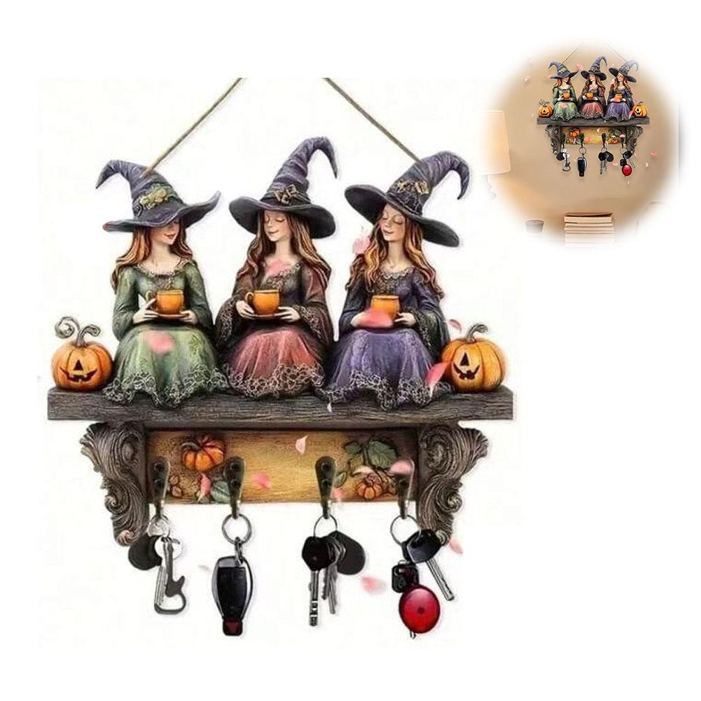 Halloween Witch 2D Flat Decoration 25CM * 22CM Outdoor Courtyard Scene Wooden Keyframe Decorative Pendant Accessory