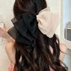Large Bow Hair Clip Women Claw Back Of Head Accessory Net Fabric Handmade Korean Style