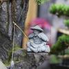 1 Stück Aquarium Mini Fischer Statue Asiatisch Zen Heimdekoration Aquarium Garten Sitzen Angeln Sandstein Vintage Ornament