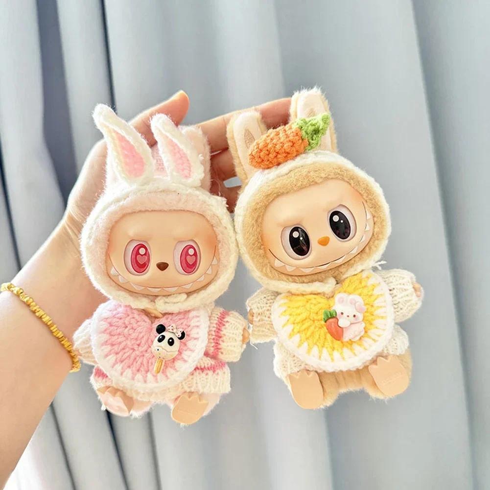 17cm Mini Plush Doll'S Clothes Outfit Accessories For Korea Kpop Exo Labubu Idol V1 V2 Sweater Headband Set Clothing Gift
