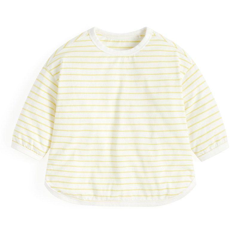 Girl Long Sleeves T-Shirt 2024 New Arrival Spring & Fall Boy's 3/4 Sleeve Kids Stripes Bottoming Shirt Baby 100% Cotton Coat
