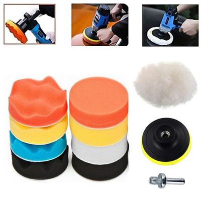 Car Polishing Disc 1/11Pcs/Set Self-Adhesive Buffing Waxing Sponge 3inch Wool Wheel Polishing Pad For Car Polisher Drill Adapter