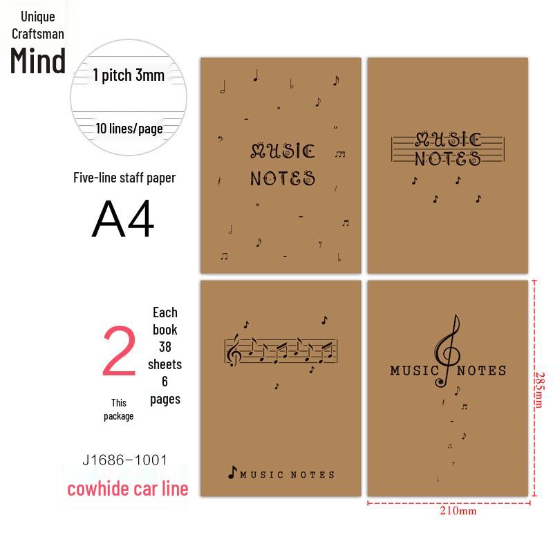 Slim Kraft Paper Notebooks - A4/A5 Lined & Blank, B5 Grid, for Students