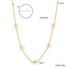 Stainless Steel Trendy 18K Gold Plated Summer Jewelry Beaded Pearl Necklaces Dainty Choker Flower Pendant Necklace for Women