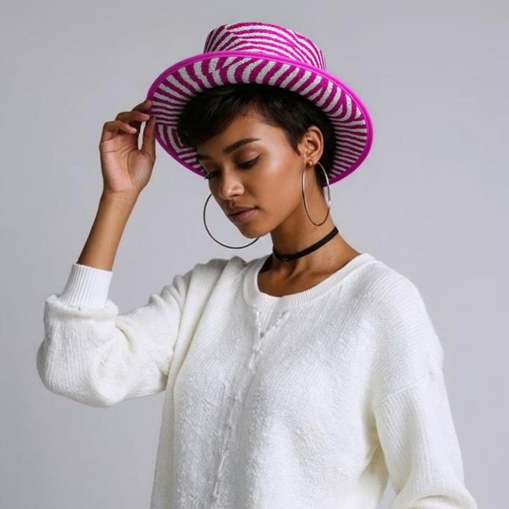 Magician Style Striped Lincoln Hat In With Metallic Finish For Costume Party Stage Performances Fashion Accessory