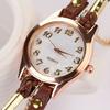 Kobiety w stylu vintage wielowarstwowa pleciona bransoletka ze stopu sztucznej skóry Wrist Watch Jewelry
