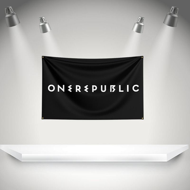 O-OneRepublic Flag Rock Music Band Banner HD Printing Tapestry Exhibition Music Band Fans Garage Decor