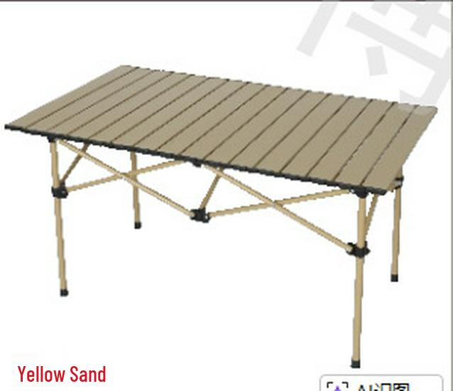 Adjustable Height Portable Folding Camping Table - Egg Roll Design