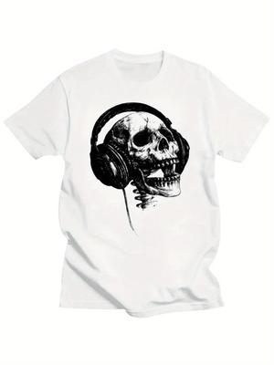 Men'S T-Shirt Cheap Skull With Music Headset Rock Forever Tee Shirts Mens Made Anime Tshirt Men