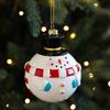 Plastic Christmas Tree Pendant Manual Painted Red&white Christmas Decorations Santa Claus Figurine Xmas Tree Hanging Bauble