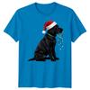 Black Labrador Dog Christmas Holidays Unisexs Unisexs Graphic Tee Santa Hat Lights