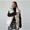 Autumn Winter Sleeveless Jacket Women Fashion Loose Thick Vest Solid Color Casual Sport Cotton Jacket Stand Collar Coat Warm Female Waistcoat