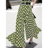 Wave Point High Waisted Loose Pants Women Polka-Dot High Waist Loose Waistband Pants