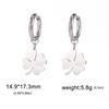 Women Lucky Four-leaf Clover Pendant Drop Earrings Stainless Steel Gold Hoop Earrings Kpop Wedding Jewelry Gift