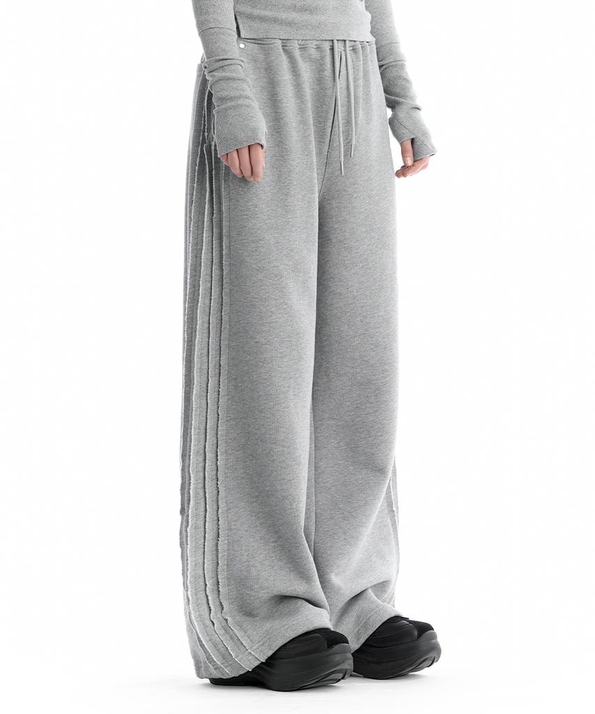 Teulimingbeodeu Tmb Raw Cut Sweat Set-Up Pants [ Melange Gray ]