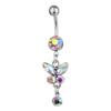Stainless Steel Butterfly Pendants Belly Button Ring Colorful Body Piercing Jewelry  Women