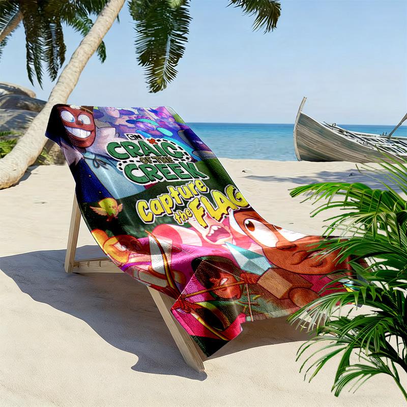 Craig of the Creek 2D Flat Print Beach Towel, Large Soft Quick Dry Towel for Beach Camping SwimmingDSTJ0925058