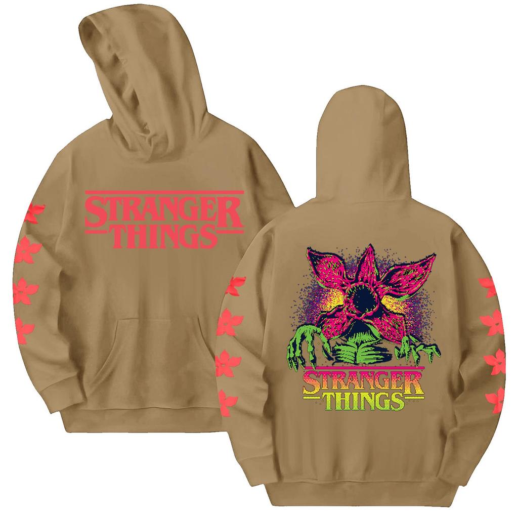 Dámská módní ležérní mikina s kapucí, dlouhým rukávem a potiskem