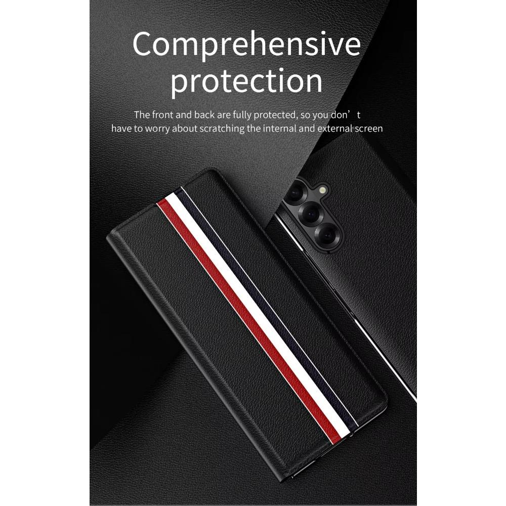 Luxuriöses Business-Leder mit eingebautem Kartenfach, Ständerhalter-Hülle für Samsung Z Fold 7 Galaxy Z Fold 7 6 5 4 3 Schutzhülle