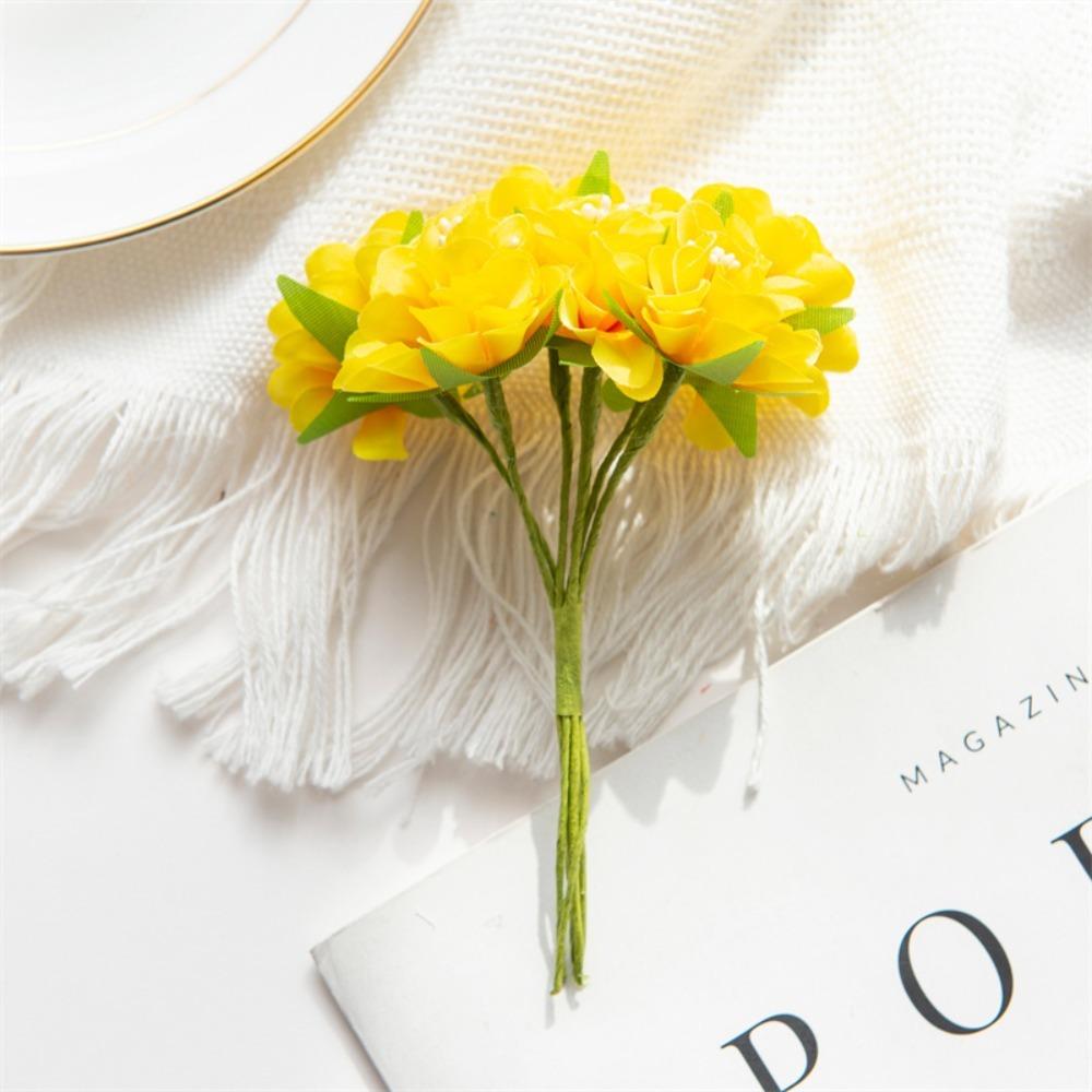 6Pcs/Set Handmade Fake Flowers 11CM Flowers Bouquet Elegant Artificial Flowers Decor  Home Decor