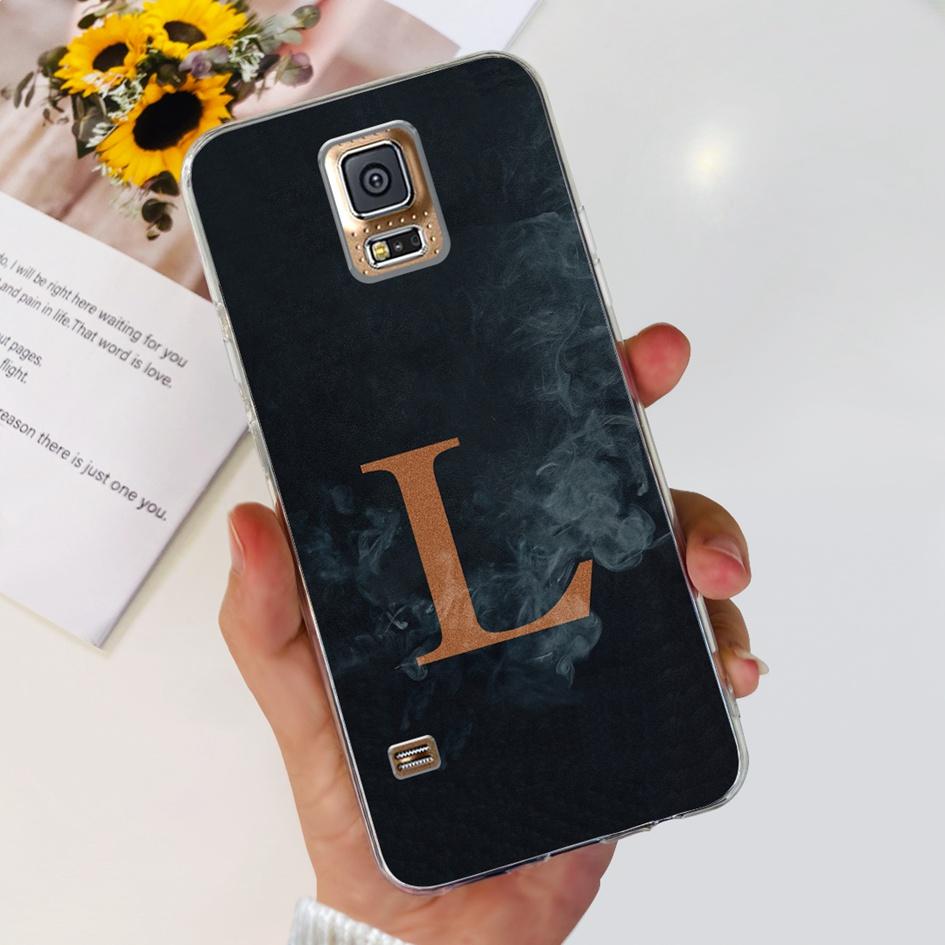 For Samsung Galaxy S5 Case SM-G900F S 5 Cover Fashion A Z Letters Clear Silicone Soft Funda For Samsung S5 Neo i9600 Bumper 5.1"