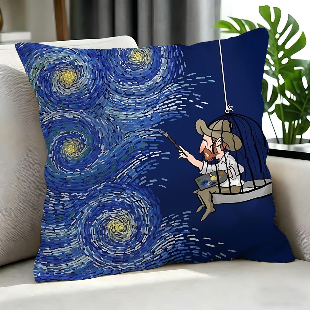 Art VVan Gogh Cushion Cover Cushion Cover Set Pcs x x x Pillowcase Decorative Sofa Home Decor