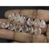 10X14MM Natural Rose Quartz Pear Cabochon Loose Gemstone 12Pcs Lot 65Cts. A-334