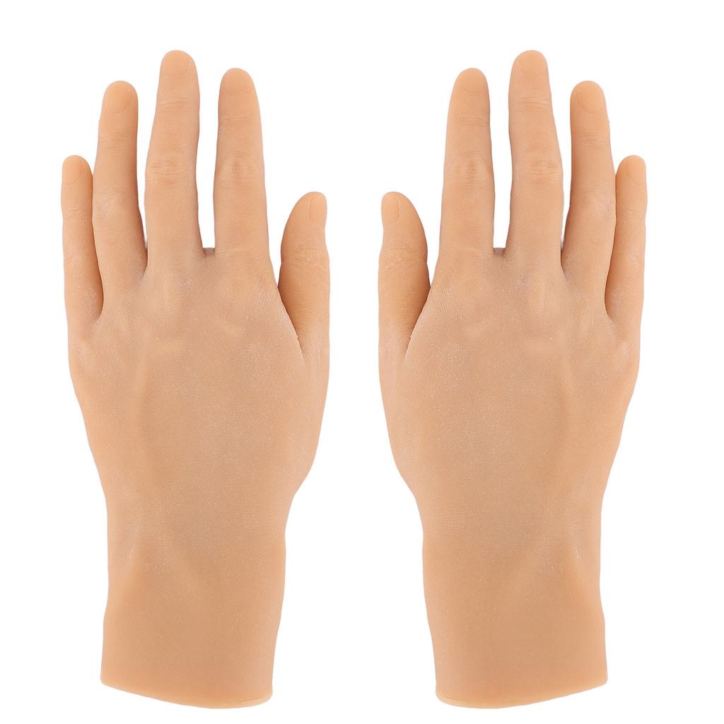 1 Pair Silicone Male Hand Model Simulation Silicone Artificial Hand Model Reusable Mannequin Hand for Festival Props