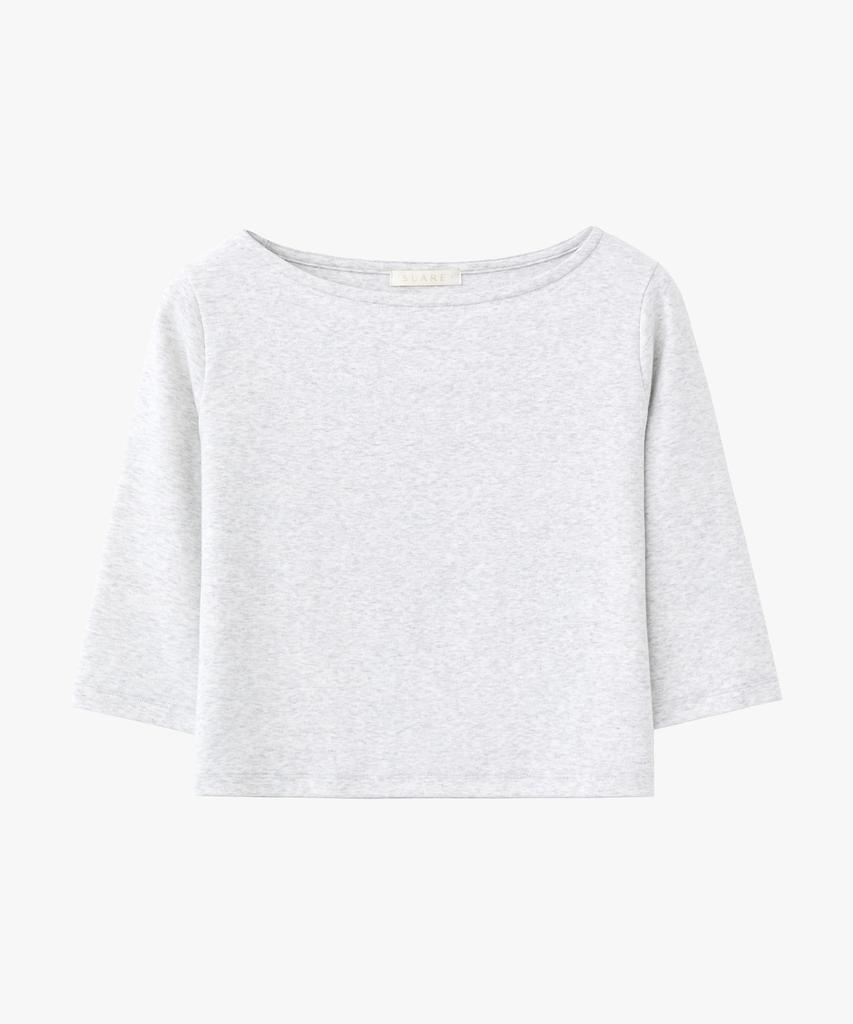 SUARE WOMEN Boat Neck Mid Sleeve Melange Grey