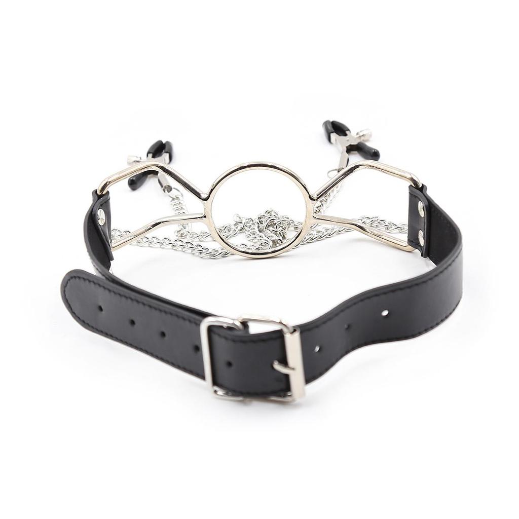 VaHppy Bavaglio in acciaio inox a forma di farfalla O-ring maschere morsetti per capezzoli SM Bondage giocattoli sessuali coppia flirt prodotto BDSM per adulti