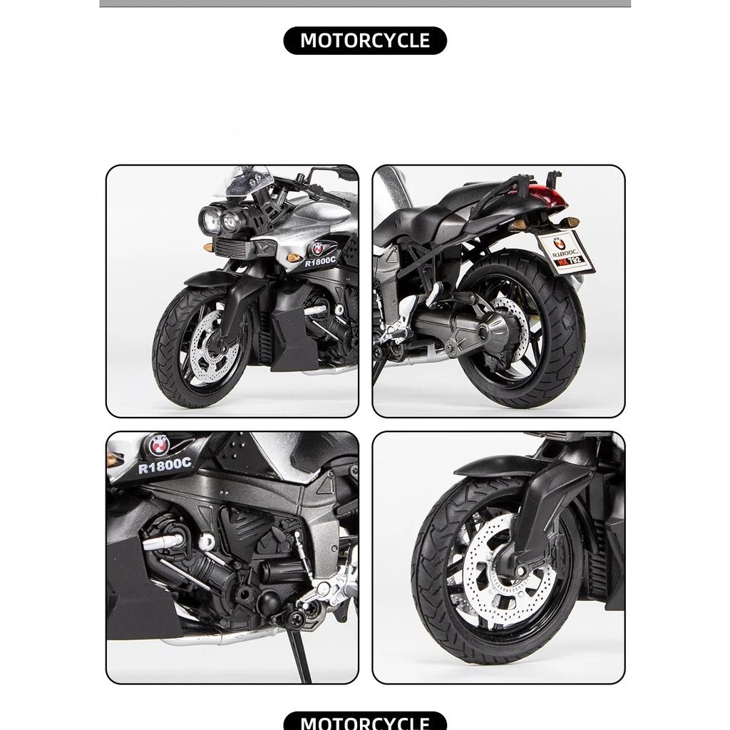 1/12 BMW R1800C Alloy Die Cast Motorcycle Model Toy Vehicle Collection Autobike Shork-Absorber Off Road Autocycle Toys Car