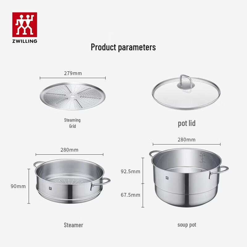 ZWILLING 28cm Stainless Steel Steamer and Soup Pot