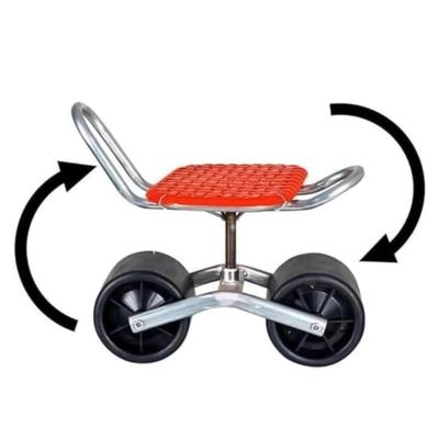 Working Seat Rolling Stool Garden Trolley Rolling Seat Adjustable Swivel 360 Rotating for Garden Greenhouse Lawns Yards
