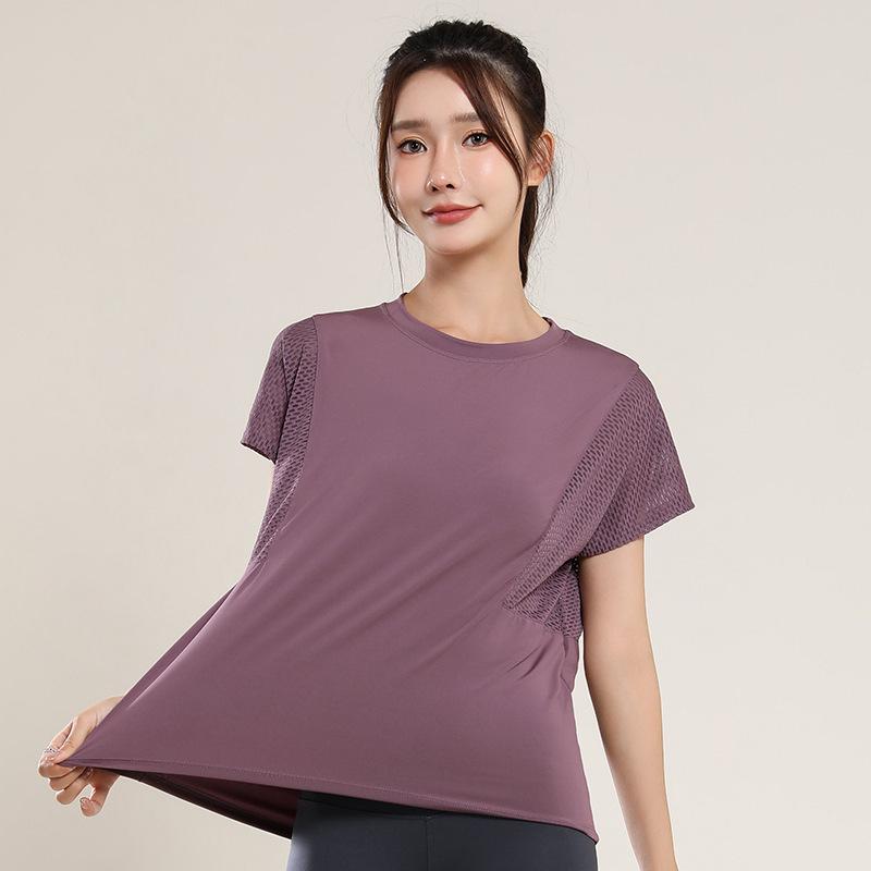 Women's Versatile Slimming Mesh Yoga T-Shirt: Loose, Casual, Short Sleeve Summer Fitness Top