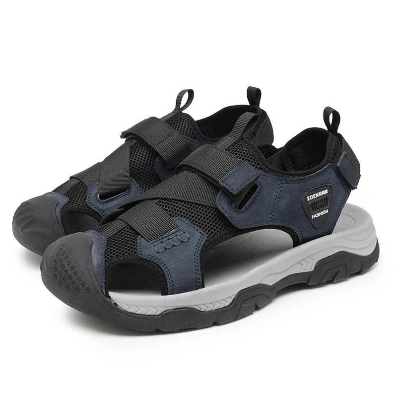 

Fashion Casual men s summer sandals Comfortable soft bottom style Daily Business Office Beach breathable walking shoes 38-46 Hot selling 38 синий