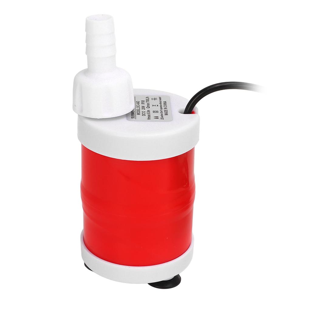 Submersible Water Pump Waterproof High Discharge Head 700L H 20W DC 12V for RV Home