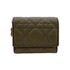 Dior Canage leather Lady Dior Bifold Wallet Brown leather Women Used