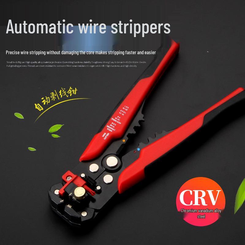 Multi-functional Automatic Wire Stripper & Crimping Pliers Tool Red - 5-in-1 Stripper