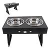 Elevated Dog Bowls Prevent Slip 3 Heights   Raised Dog Bowl with 2 Stainless Steel Dog Food Bowls