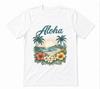 Aloha Hawaii Summer Tropical Beach Hibiscus Floral Graphic Tee White T-shirt