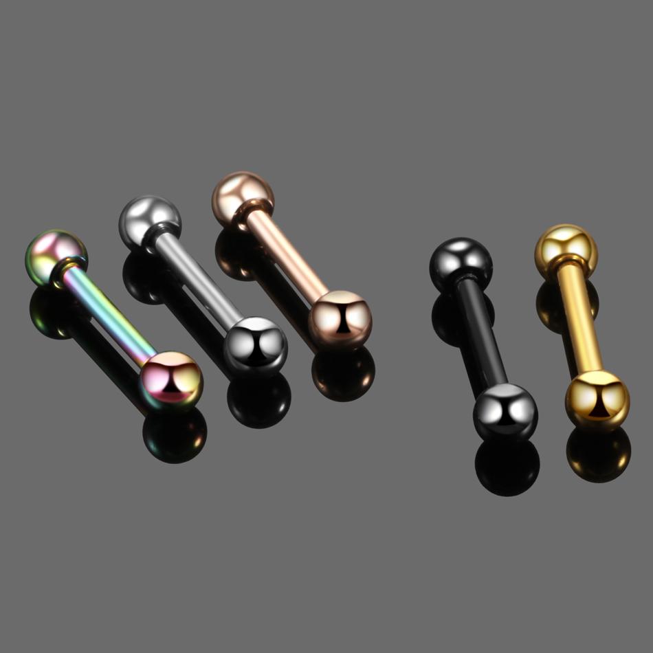 2pcs/lot Stainless Steel 16G Tragus Helix Bar Barbell Daith Oreja Stud Earing Cartilage Earrings Ear Piercing Jewelry for Women