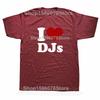 Never Underestimate An Old Man Loves DJ Turntable T Shirt Streetwear Music Techno Club Headphone Birthday Short Sleeve T-shirts