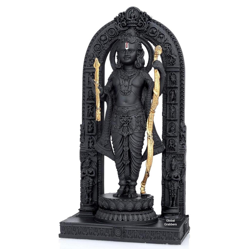 Polyresin 3D Ram Lalla Ayodhya Idol Statue Schauobjekt Murti für Heimdeko Dekoration Geschenk Geschenkartikel