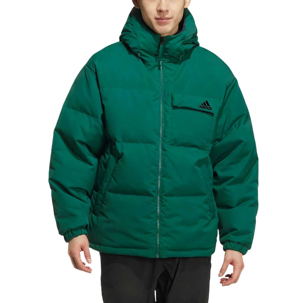 Adidas Down Jacket Solid Color Hooded Zipper Puffer Coat Unisex Jackets KQ5542