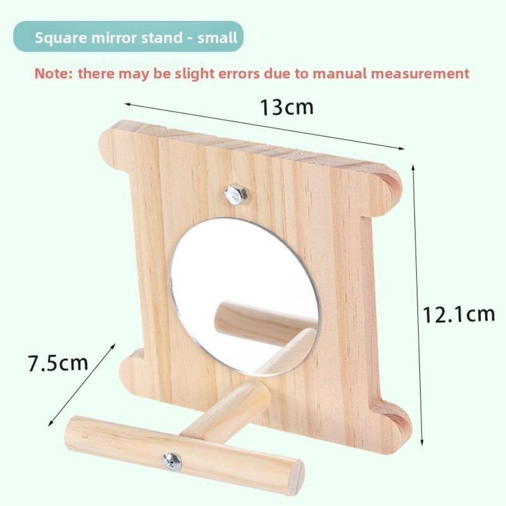 Square Bird Perch Stand Wooden Parrot Toys Creative Branch Perch Rod Stand  Cage Accessories